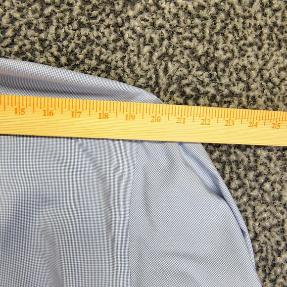 Land's End Men's Classic Blue White Houndstooth Button-Down Collar Shirt 17-35 - Picture 5 of 6